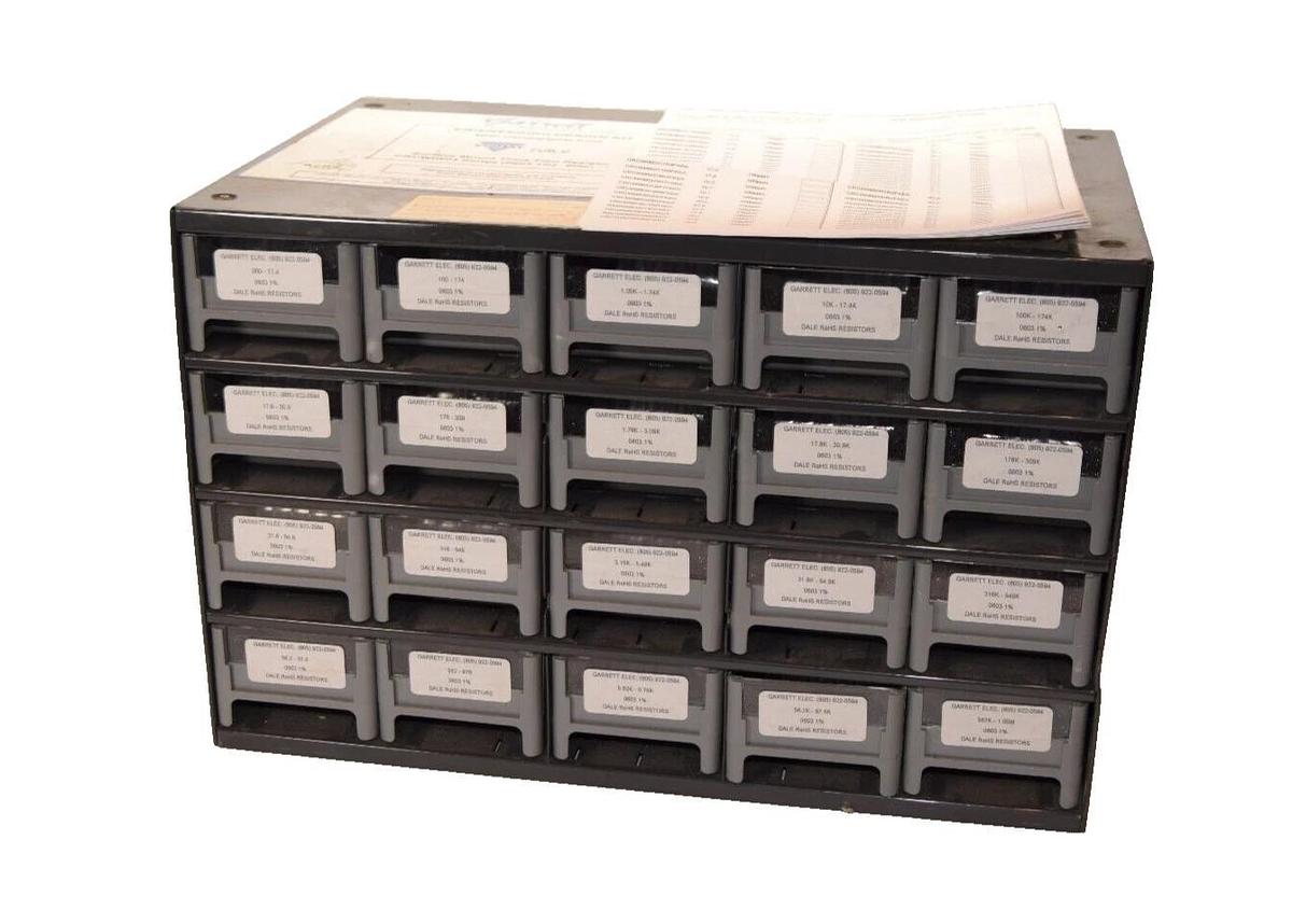 Lot 20 Drawer GARRETT VISHAY DALE CRCW0603 0603 SM Suface Mount 1% Resistor Kit