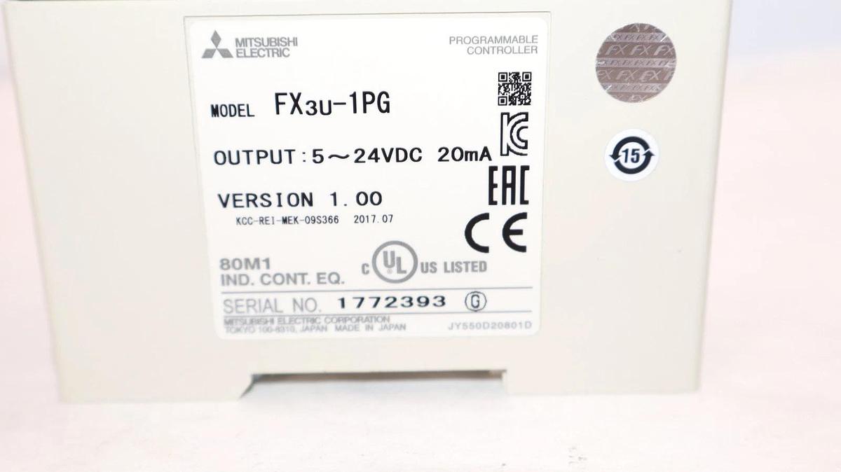 Used MITSUBISHI ELECTRIC FX3U-1PG , FX3U1PG 5-24Vdc 20mA Programmable Controller