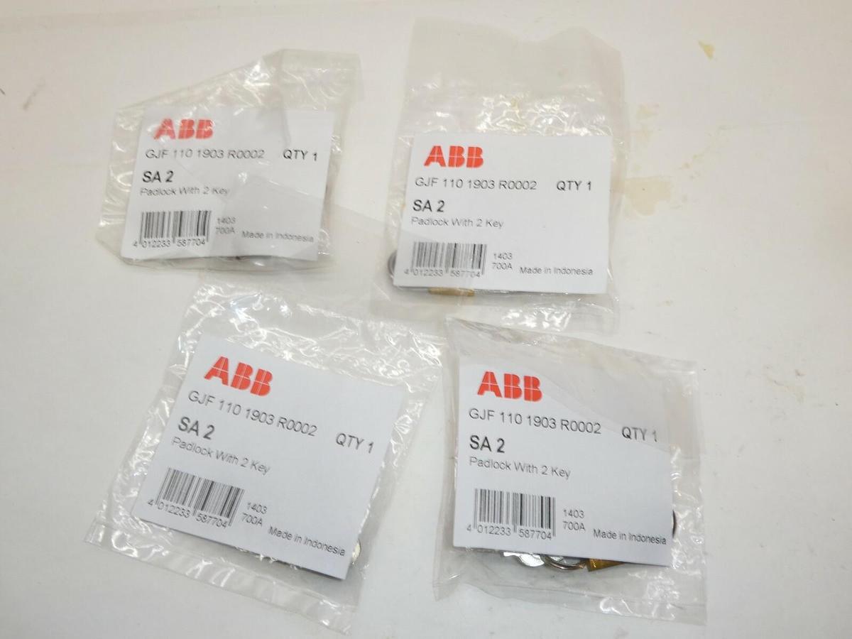 (NEW - Lot of 4) ABB SA2 SA-2 Padlock With 2 Key