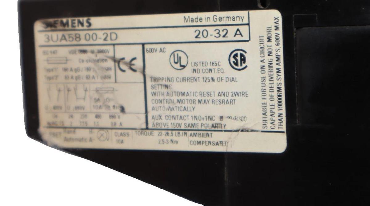 Used Siemens Reversing Starter Contactor CRL0F4622  24vdc Coil (Damaged)