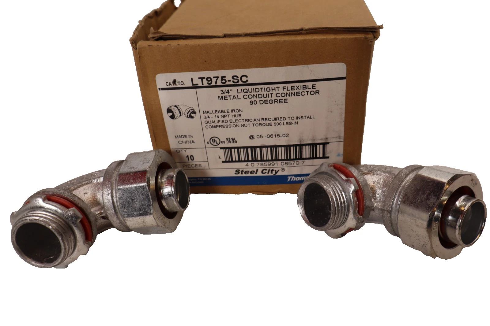 Thomas & Betts / Steel City LT975-SC 3/4" , 90° Connector (New - Lot of 2)