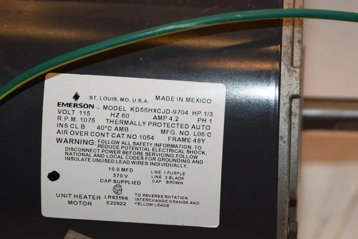 (NEW) EMERSON KD55HXCJD-9704 KD55HXCJD9704 1/3HP 115V 60Hz 4.2A 1PH Motor