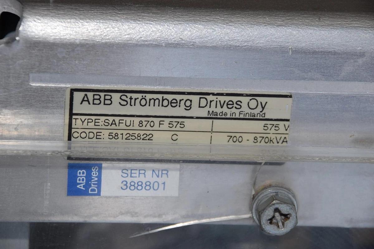 Used ABB Drive SAFUI SAFUI-870F-575 Stromberg 575V 700-870KVA  500HP  SAFUI 870 F 575