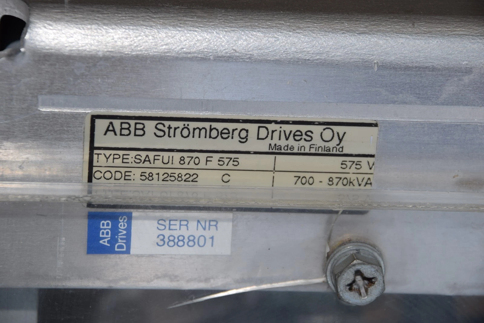 Used ABB Drive SAFUI SAFUI-870F-575 Stromberg 575V 700-870KVA 500HP SAFUI 870 F 575