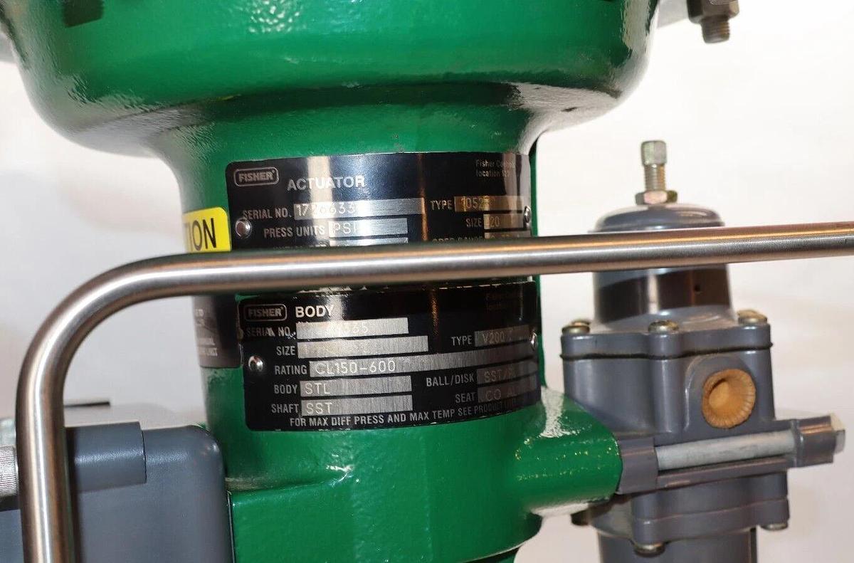 Fisher Valve 1052 Size 20 Actuator V200 Body CL150-600 FIELDVUE DVC6020 Ctrl