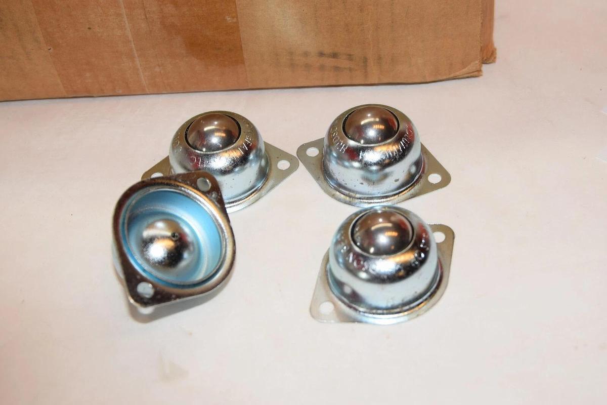 (NEW - Lot of 4) HUDSON BEARINGS Ball Transfer Unit 1" Stud x 1/4" Threaded Stem