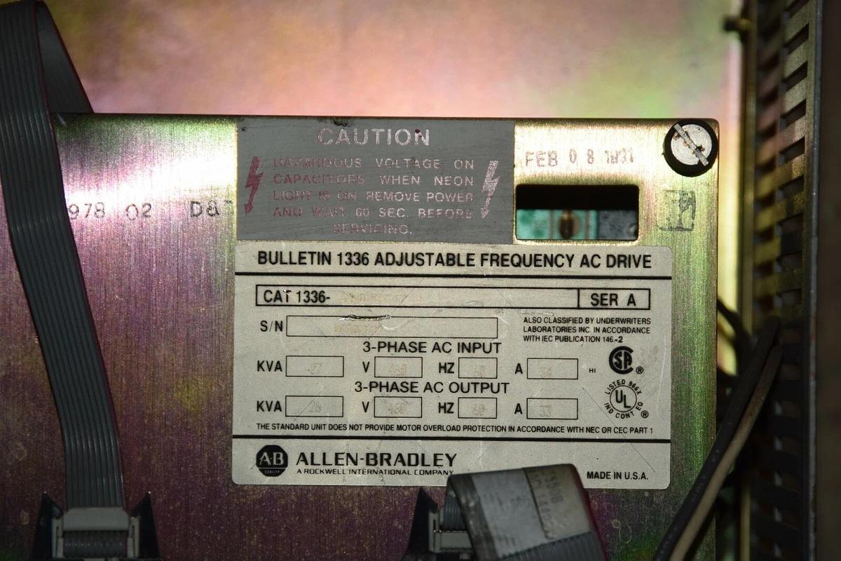 Used Allen-Bradley 1336 B020EAE-FA2-L3 AC Drive SerA  27 Kva 460V 1336-B020EAE-FA2-L3