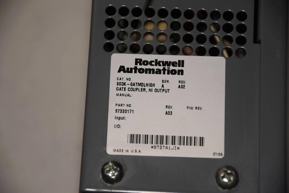 Used ROCKWELL Allen Bradley SD3000 Gate Coupler SD3K-GATMDLHIGH 97320171 Ser A RevA02