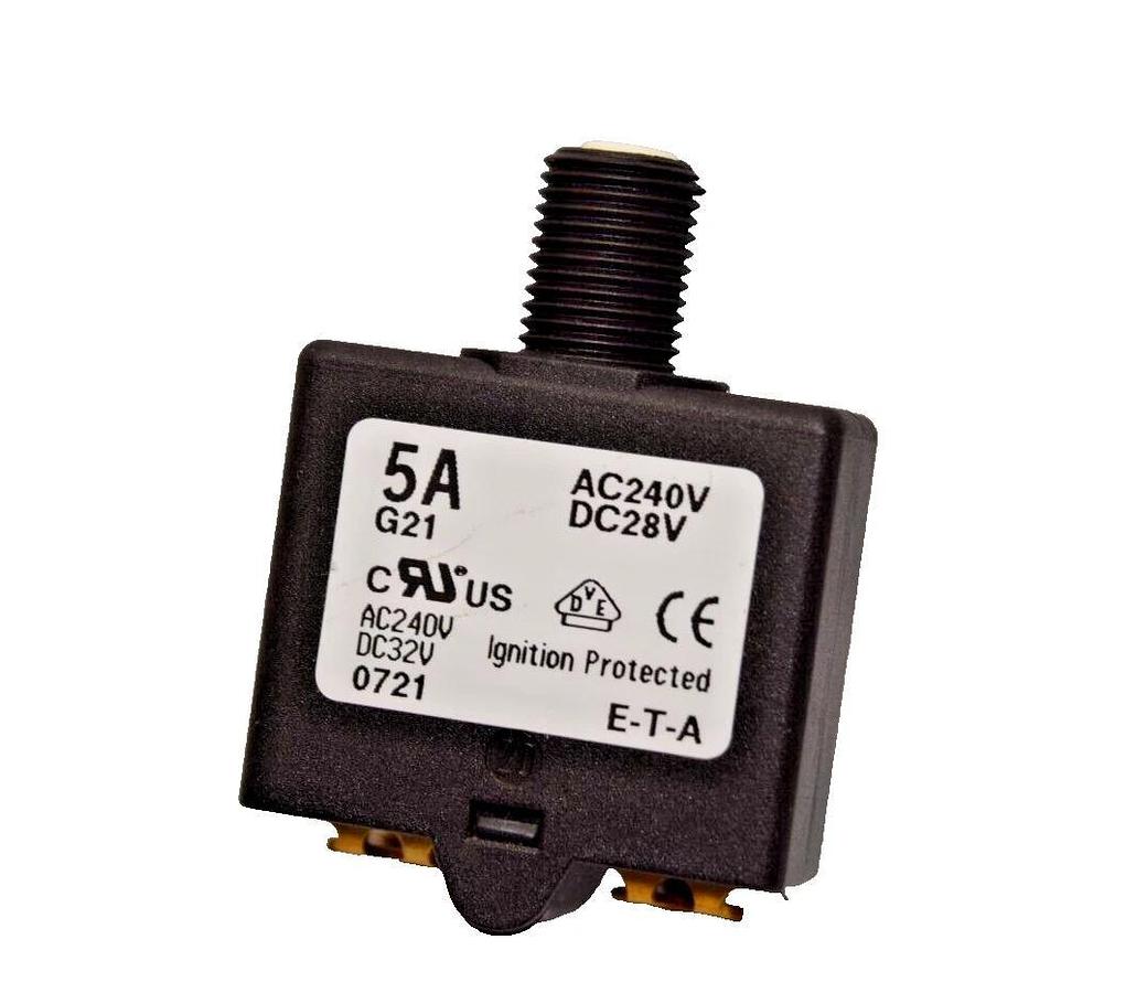 Lot 5  E-T-A ETA 1658-G21-00-S83-5A BREAKER  7-17sec 5A 5 Amp G21 1658 240v 28v