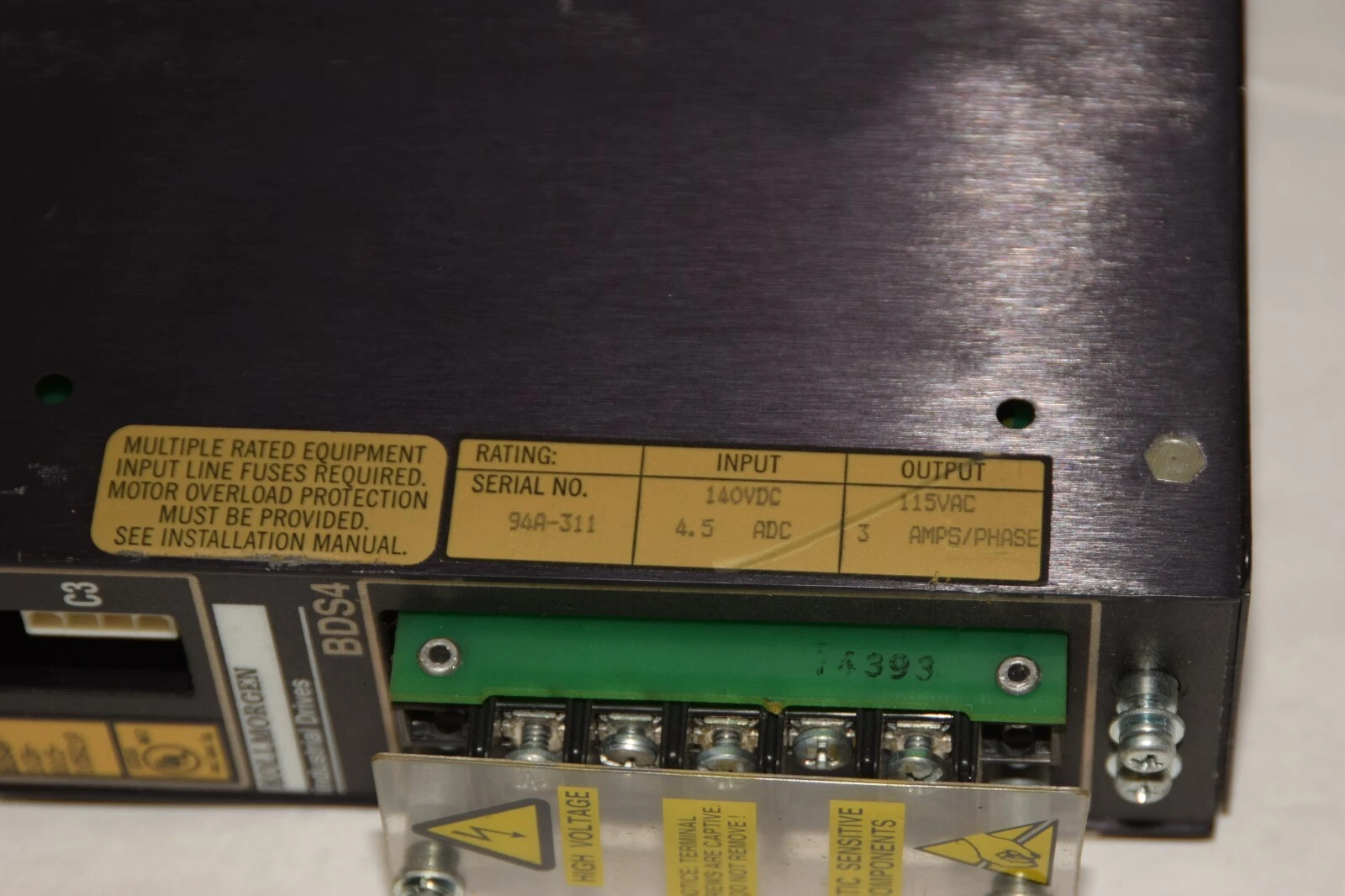 Used KOLLMORGEN Servo Drive BDS4A-103H-0015-105A21P Input 140Vdc Output 115Vac