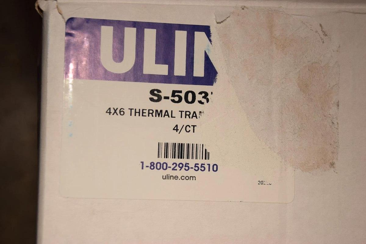 (Lot of 2) ULINE S-5037 , S5037 4x6 Thermal Transfer Label 1,000 per Roll