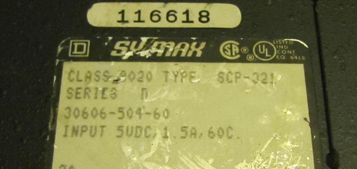 Used SQUARE D SYMAX Model 300 Processor 8020 SCP-321 8020SCP321 SCP 321