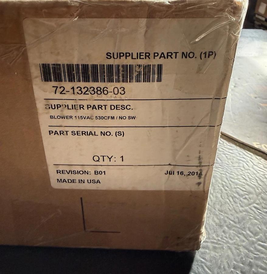 (NEW) APC 72-132386-03 115Vac 530cfm Rack Fan Blower Assembly No SW