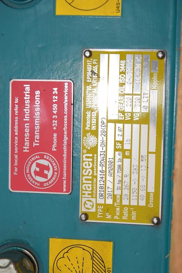Hansen Gearbox Gear Box Reducer RDA31 ORI012416-RDA31-DN-28(DP) 28.267 R NOS