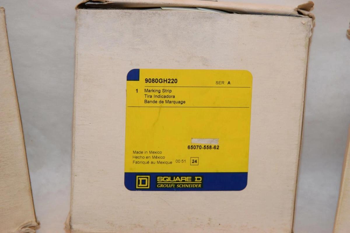 NEW, LOT OF 5) SQUARE D 9080GH220 9080 GH220 Ser A Blank Vinyl Marking Strip