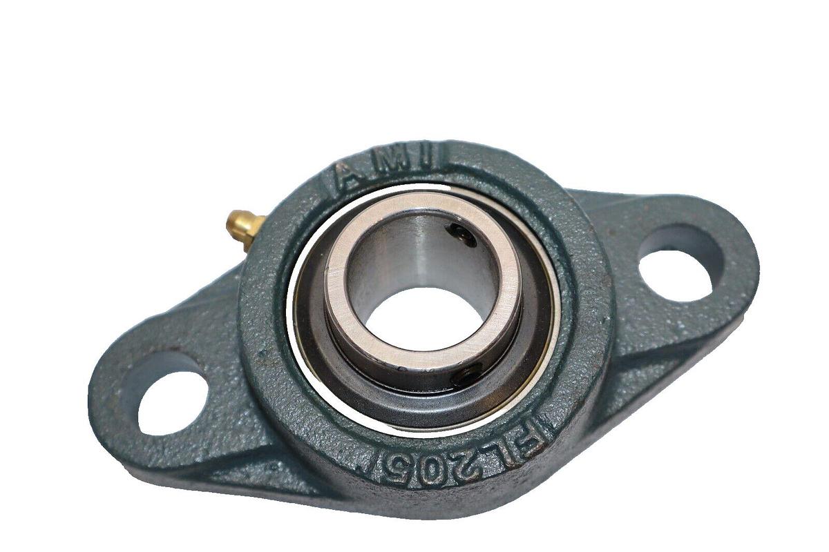 (NEW) AMI FL205 2-Bolt Pillow Block Bearing With YAR205-2F Bearing Insert