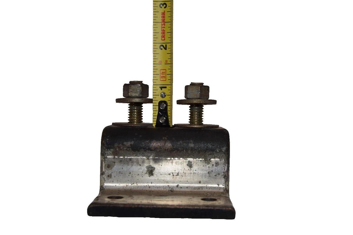 Used 3" x 1-1/2" x 1" x 1-1/2" Brace Bracket with 3/8" Studs  (Lot of 2)