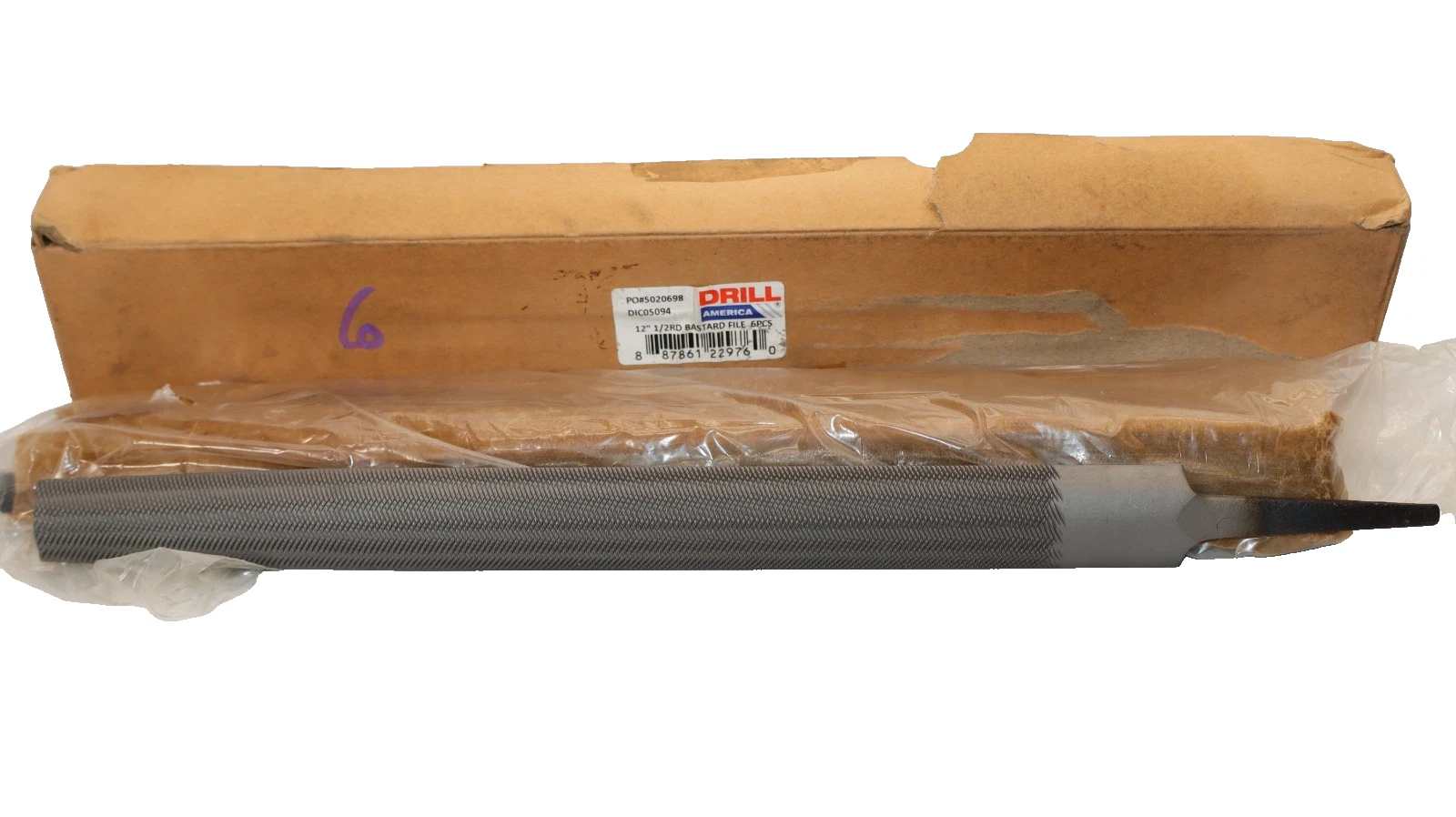 Drill America 12" Bastard File 1/2rd DIC0594 (New - Box of 6)