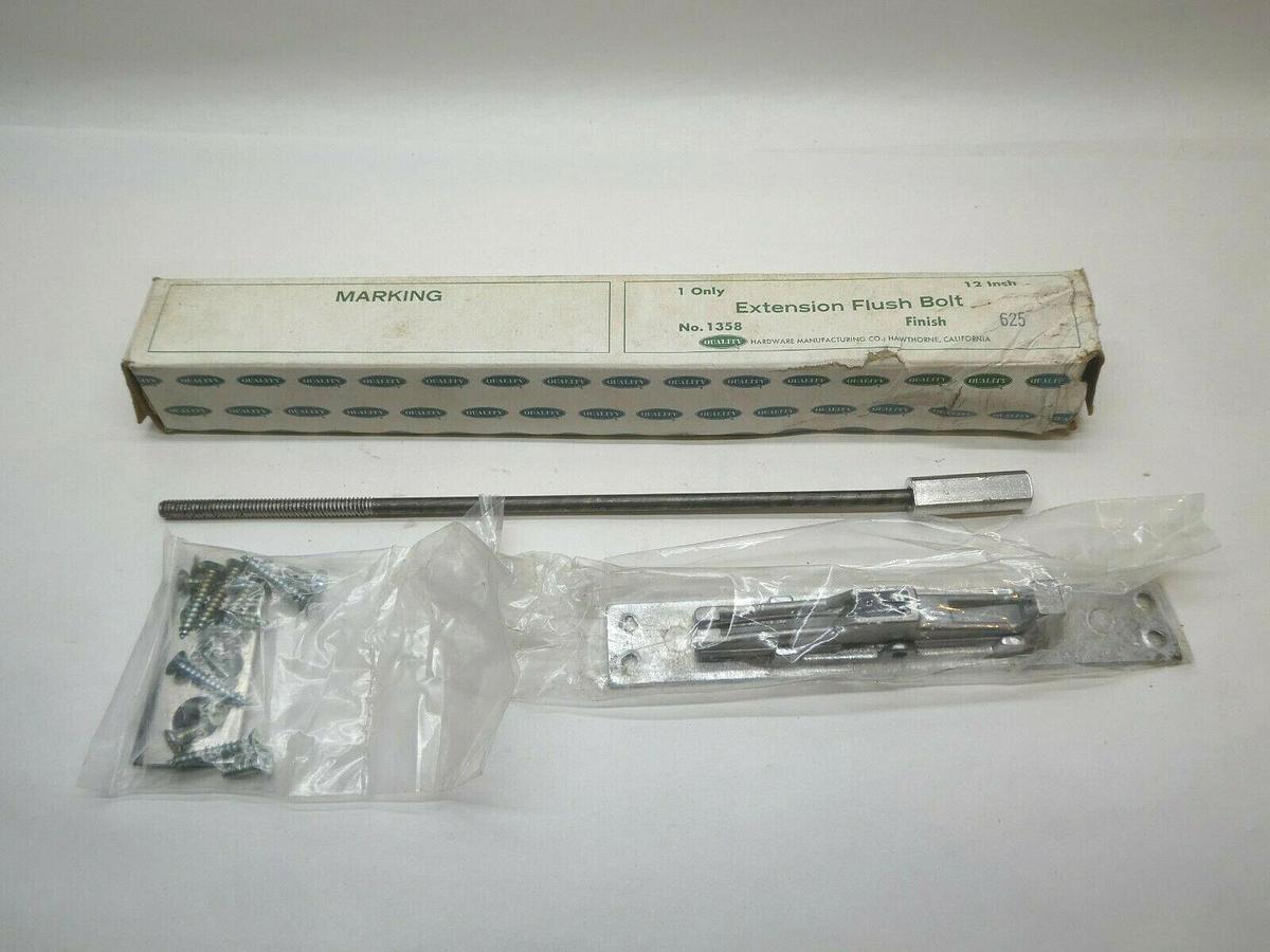 (NEW) QUALITY 1358 Finish 625 12" Extension Flush Bolt
