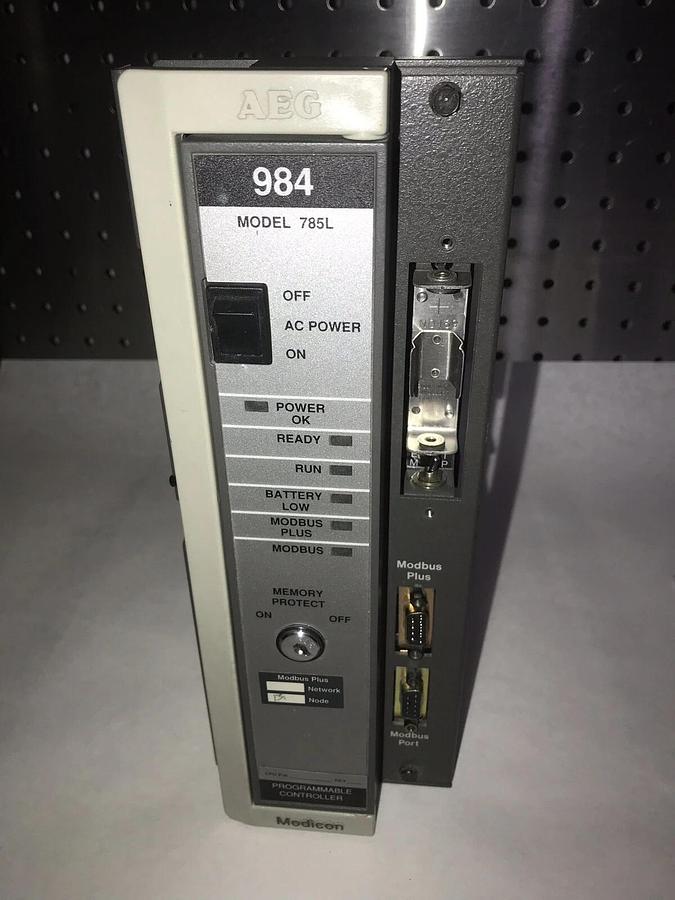Used MODICON PC-L984-785 PROGRAMMABLE CONTROLLER with AS-E785-904 memory module 785L