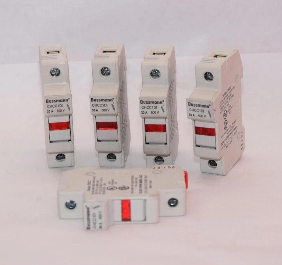 Used (Lot of 5) BUSSMANN CHCC1DI 30A 600V 1P Fuse Holder
