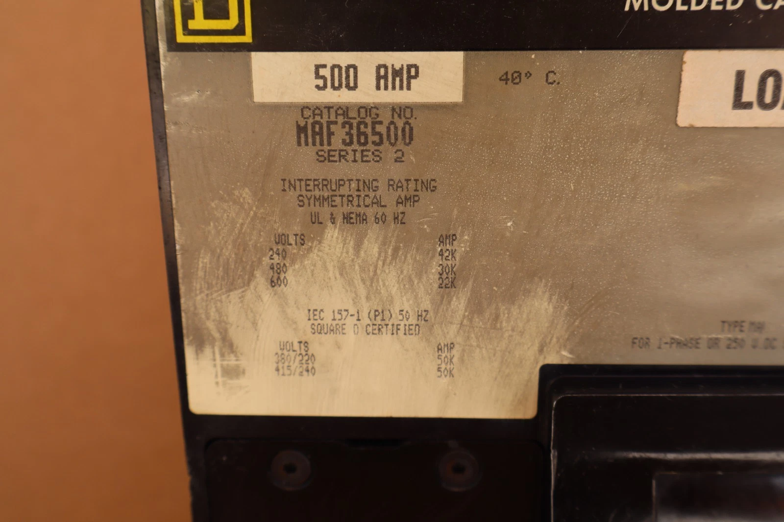 Square D Ciruit Breaker 400A MHL3640025DC1679 MHL360025DC1679 3p 3ph 600v REFURB