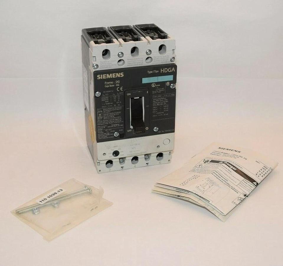 SIEMENS HDX3B100 CIRCUIT BREAKER 600V 100 Amp 3P 100A 100A HDGA (NEW)