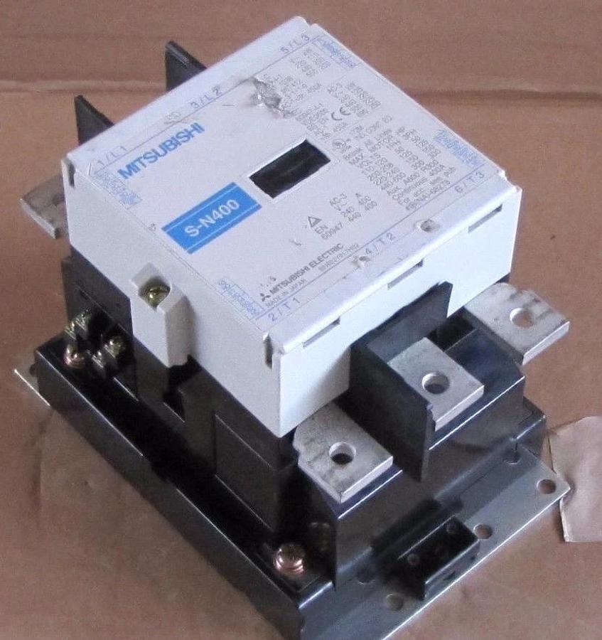 Used MITSUBISHI CONTACTOR S-N400 SN400 BH802Y917H02 200-240V COIL 3P 1PH 3PH 110-600V