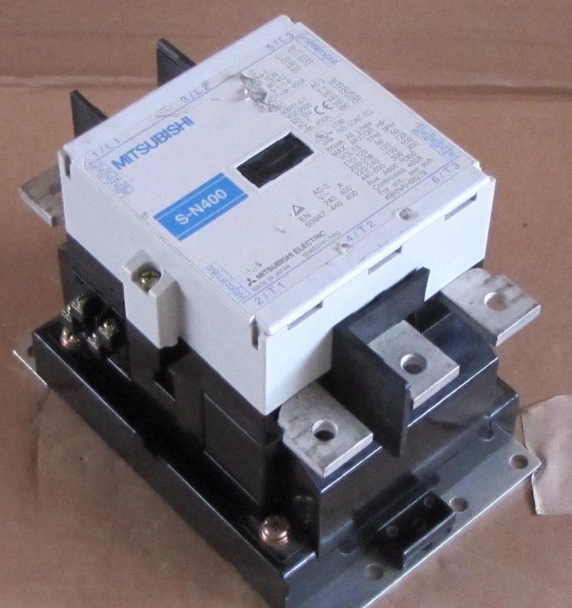 Used MITSUBISHI CONTACTOR S-N400 SN400 BH802Y917H02 200-240V COIL 3P 1PH 3PH 110-600V