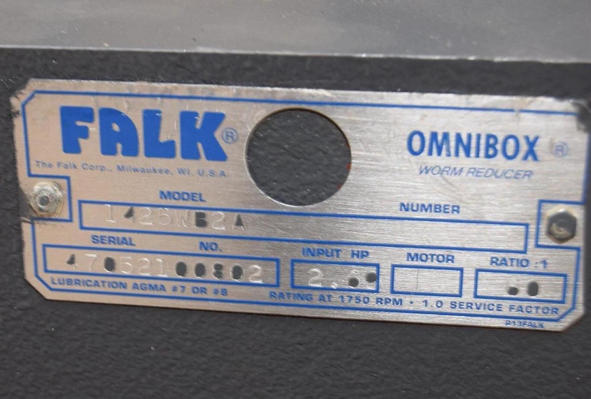 FALK Omnibox Worm Speed Reducer 1425WB2A 60:1  2.69hp (NOS)