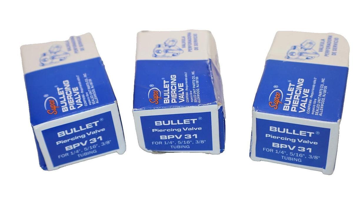 Supco Bullet Piercing Valve For 1/4", 5/16", 3/8" Tubing BPV31 (New - Lot of 3)