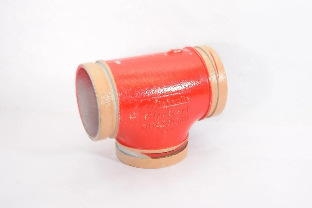 (NEW) VICTAULIC 4/114.3 No. 002 C-E=4.00 IN 4" FireLock Straight Grooved Tee
