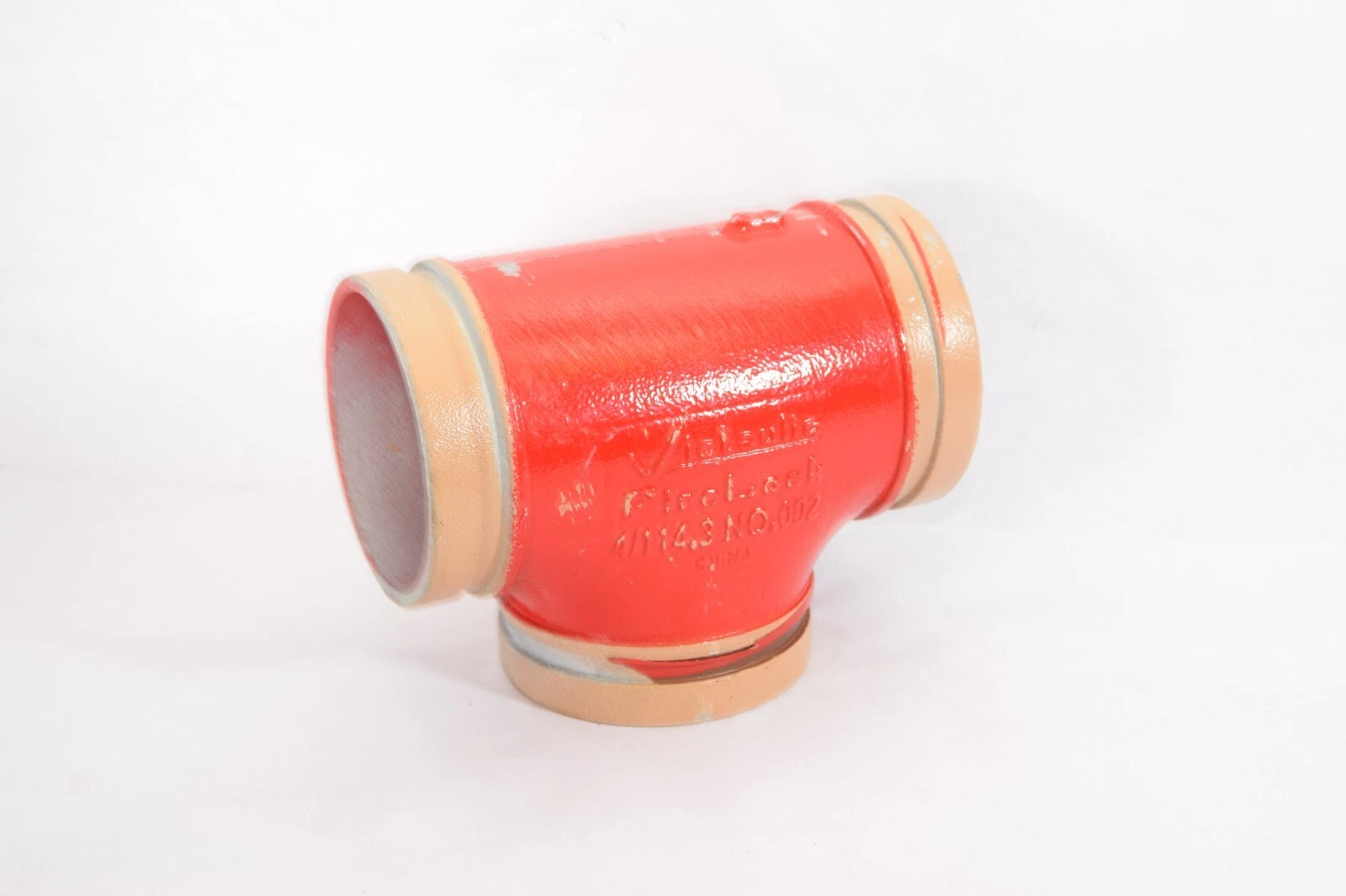 (NEW) VICTAULIC 4/114.3 No. 002 C-E=4.00 IN 4" FireLock Straight Grooved Tee