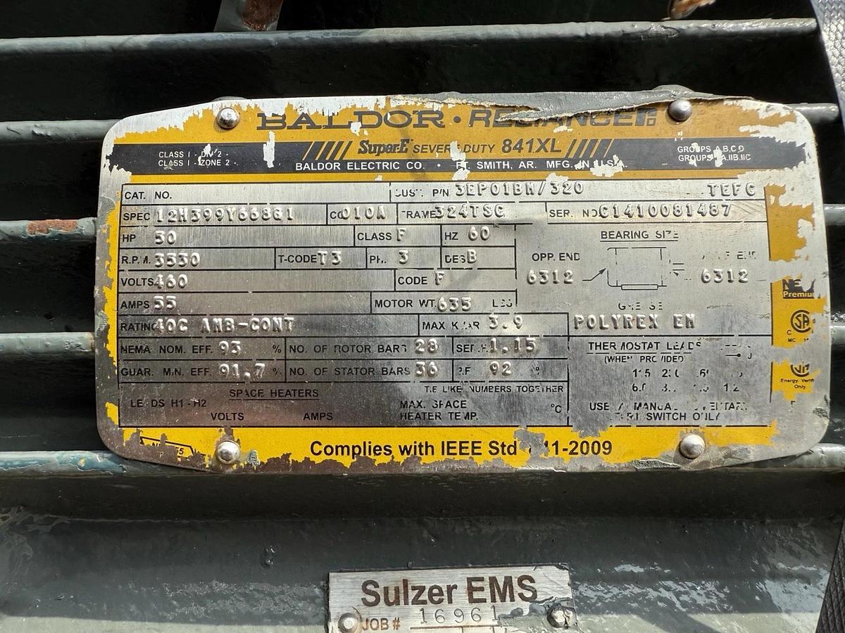 Baldor Super E 50hp Severe Motor 841XL 3EP01BM/320 12H399Y663G1 324TSC (REFURB)