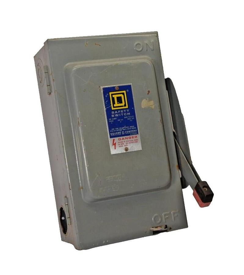 Used SQUARE D Fusible Safety Switch H-321 H321 Ser E1 30 Amp 30A Type 1 3ph 240v