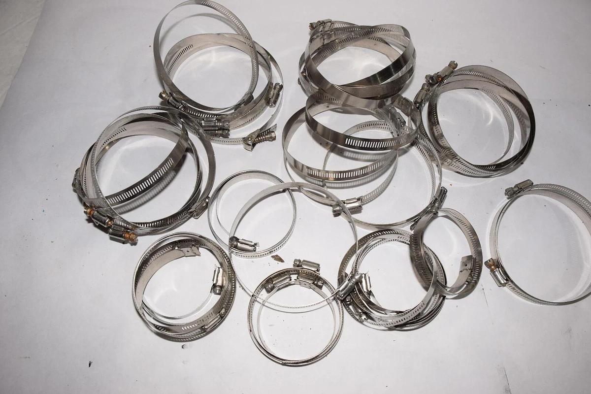 Used (Large Lot)  IDEAL 5" Stainless Steel , SS Hose Clamps