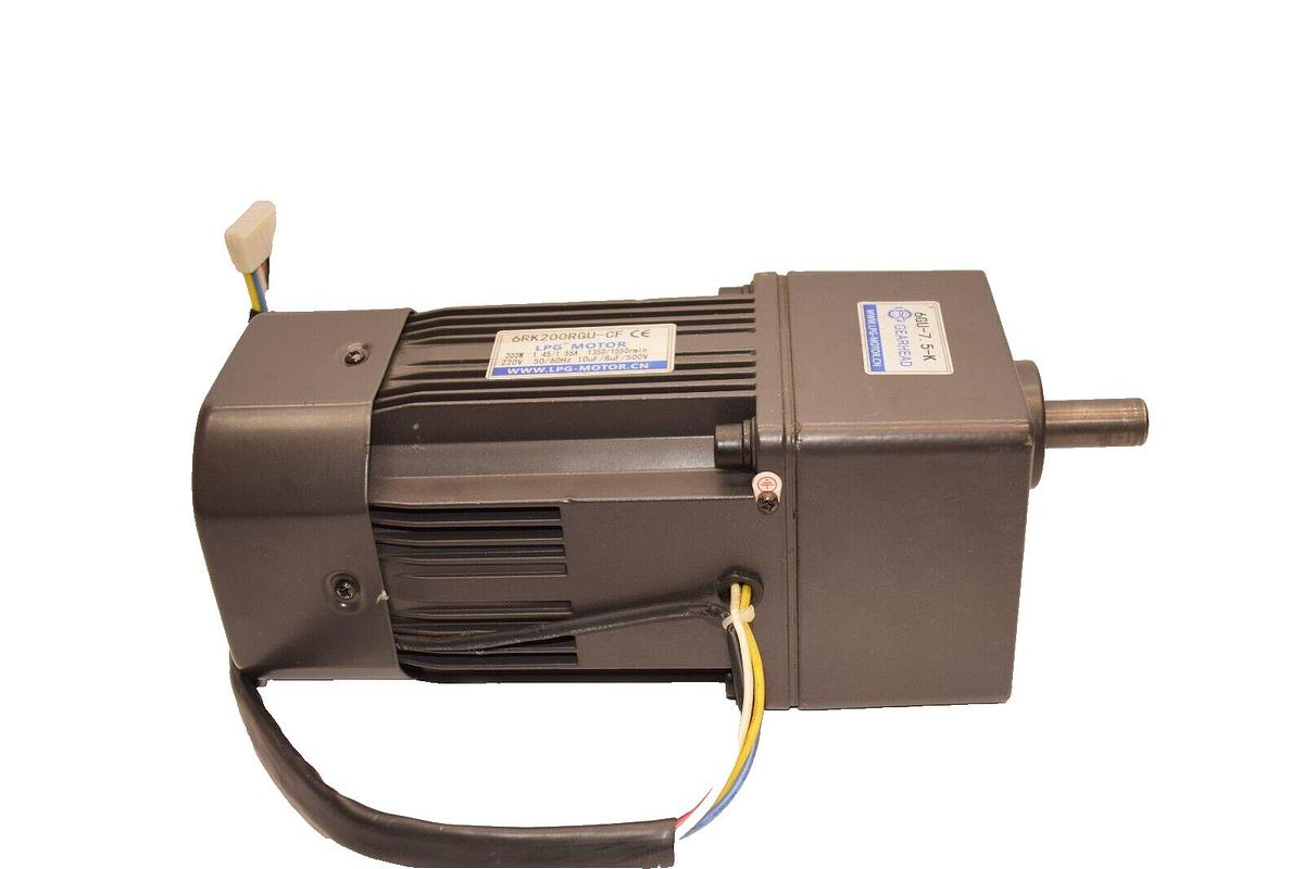 Used LPG 6RK200RGU-CF 200W 220V Speed Regulating Motor w/ Gearbox Reducer 6GU-7.5-K