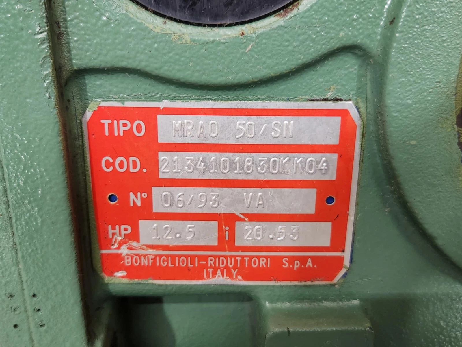 Bonfiglioli Riduttori Speed Gear Reducer MRAO 50/SN 14200307
