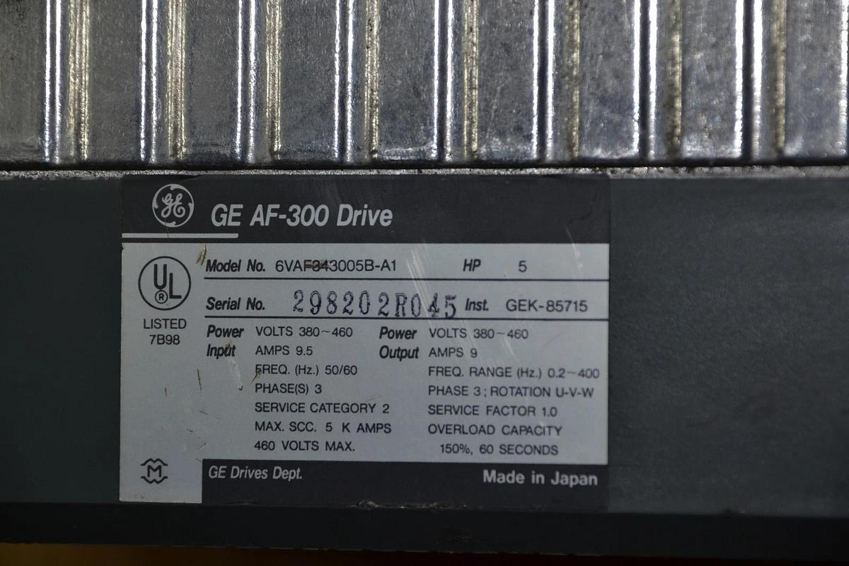 Used GE AF-300 Drive 6VAF343005B-A1 5hp 5 hp  6VAF343005B A1 380-460v 3ph