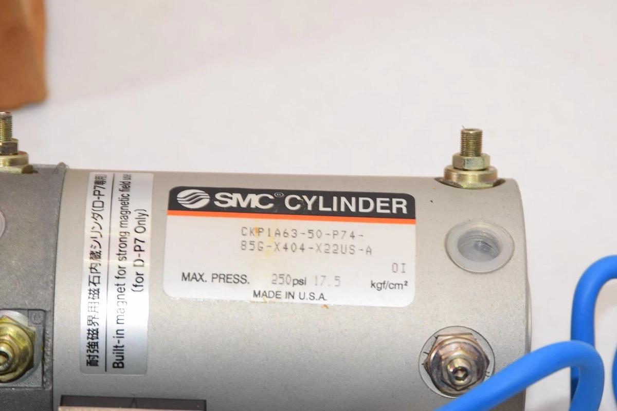 (NEW) SMC CKP1A63-50-P74-85G-X404-X22US-A 250psi 17.5kgf Clamp Cylinder
