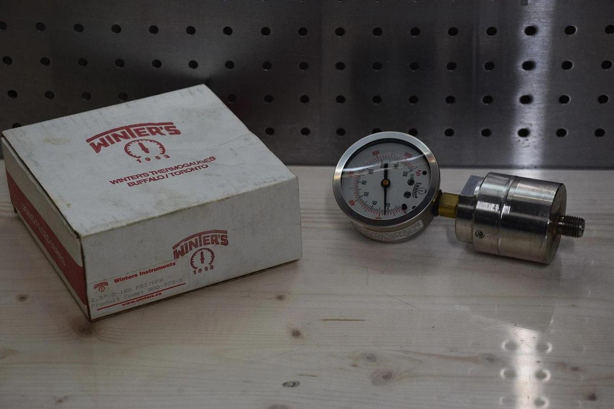 WINTERS INSTRUMENTS 805-973-S 2.5" 0-160psi/kpa PRESSURE GAUGE NEW