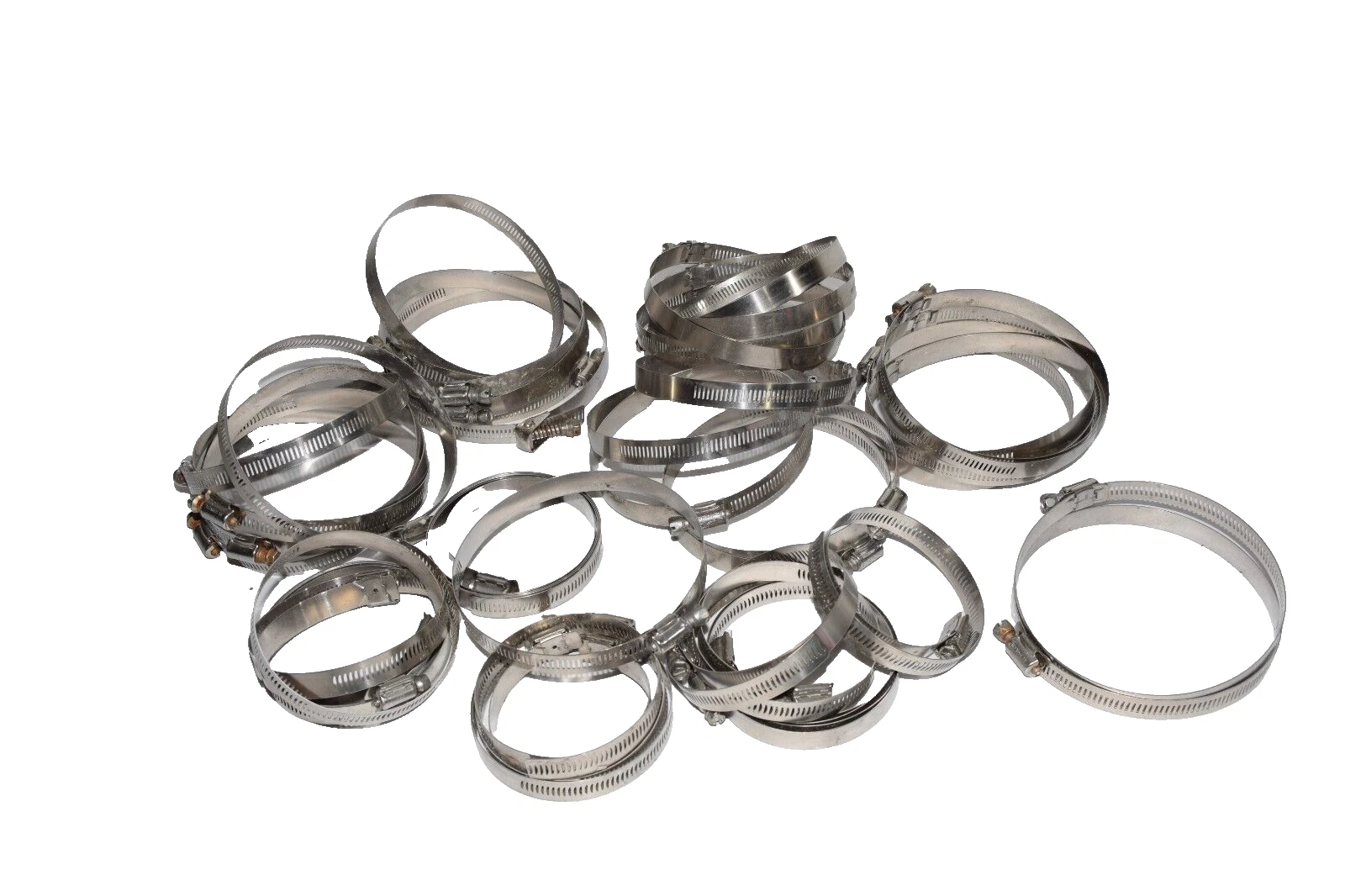 Used (Large Lot) IDEAL 5" Stainless Steel , SS Hose Clamps