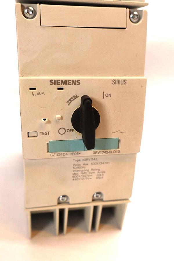 Used SIEMENS Sirius Breaker 3RV1742-5LD10 3RV1742-5LD10 60 Amp 60A 3P