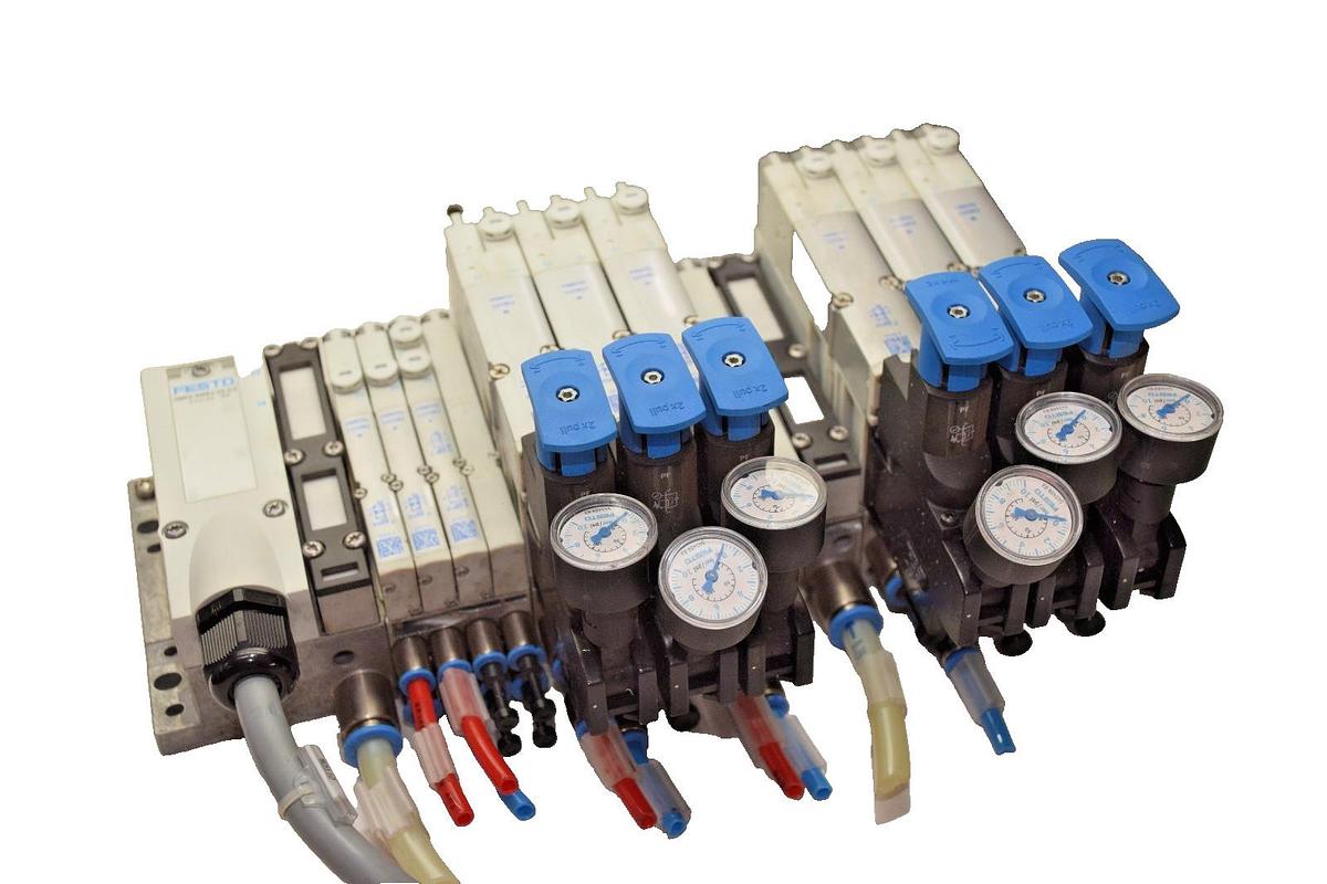 Used FESTO VMPA-KMS1-24-2,5 Valve Block 533342, 533347, 537952,  VMPA-2-B8-R1C2-C-06