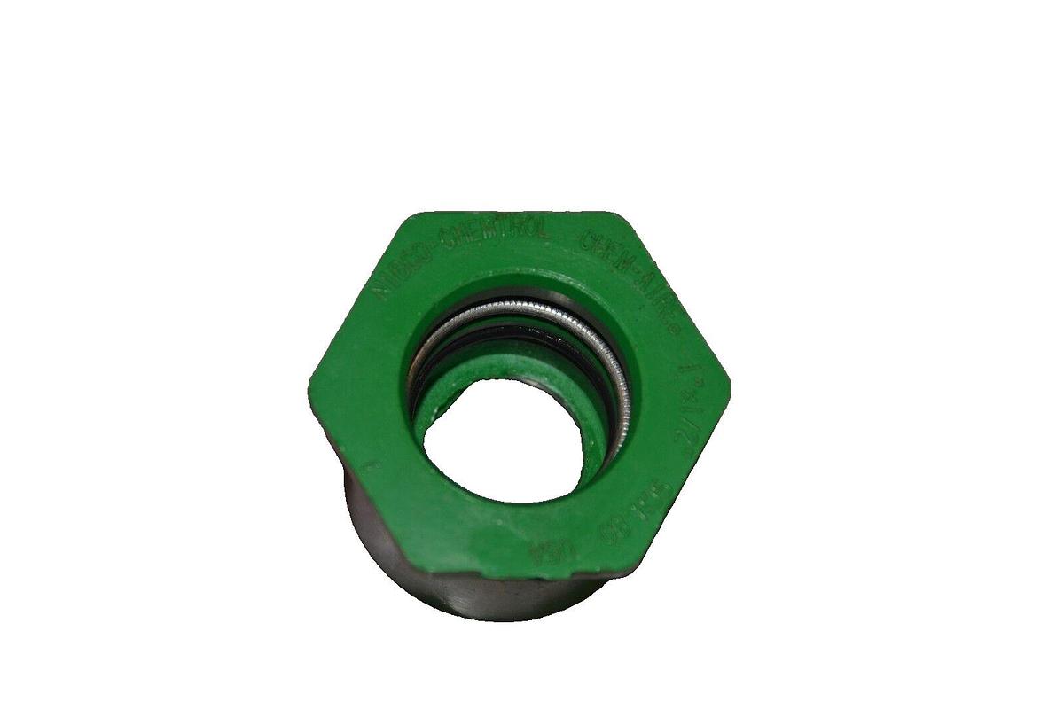 Nibco CHEM-AIRE 1" x 1/2" adapter SCH-80 PVC GREEN  coupling cupler