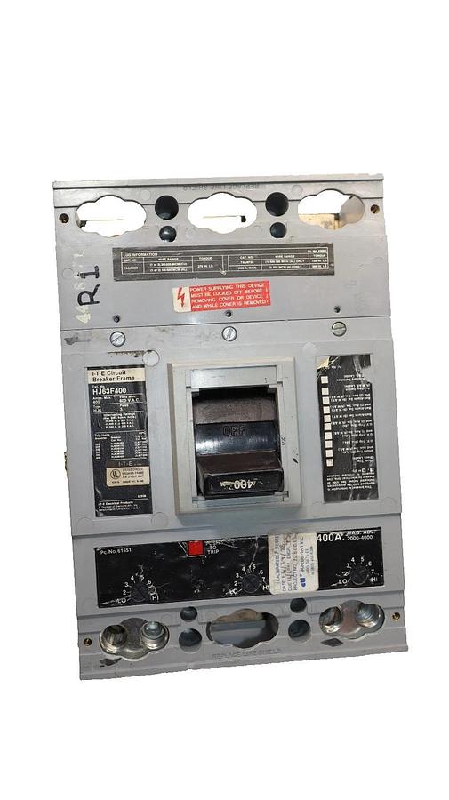 Used ITE HJ63F400 400A 3P Circuit Breaker With S01J60 Shunt Trip