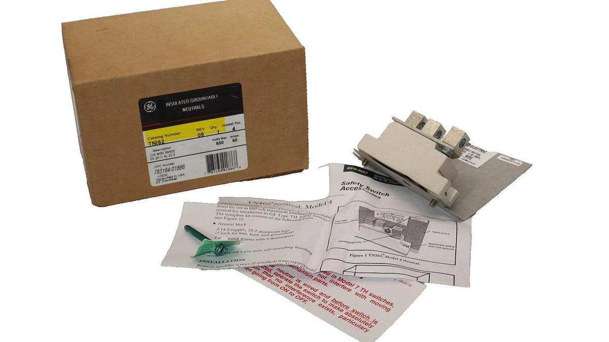 GE Insulated Groundable Neutral TNI62 600VAC 250DC 60Amp (Lot of 3)