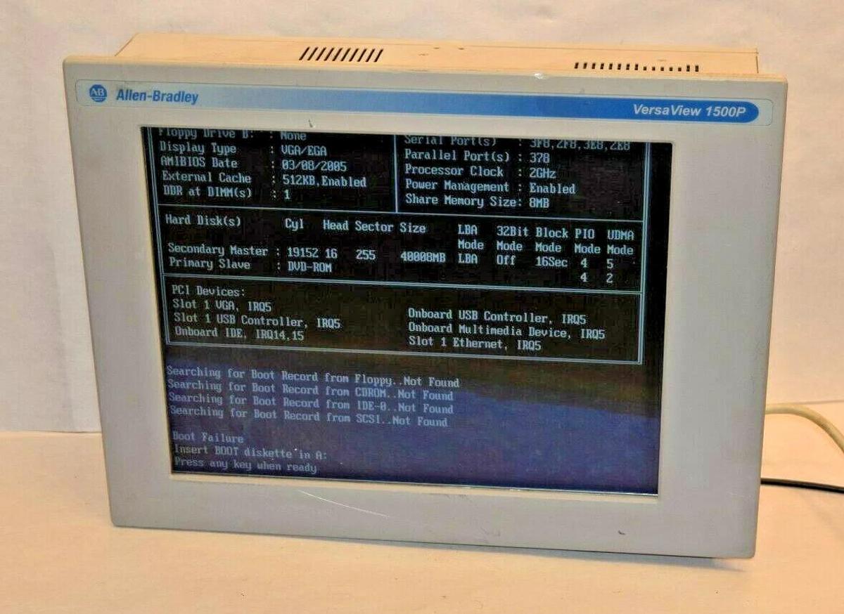 Used ALLEN BRADLEY 6181P-15NP2KH VersaView 1500P Operator interface INTEGRATED SYSTEM