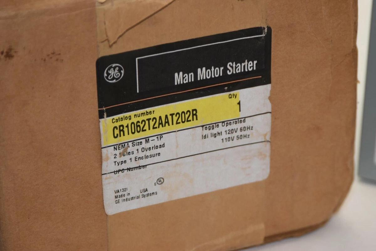 (NEW) GE GENERAL ELECTRIC CR1062T2AAT202R Size M-1P 2P 120V Manual Motor Starter