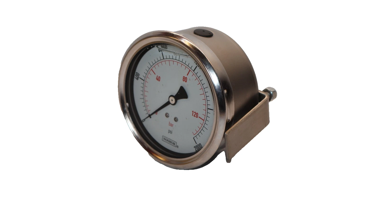 NOSHOK Gauge Back Connection 0-2000psi 1/4 NPT Liquid Filled 137.9 Bar (NEW)